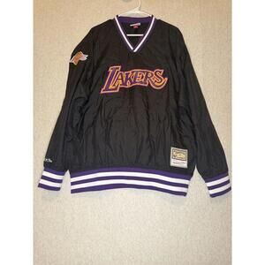 Los Angeles Lakers black Mitchell & Ness pullover windbreaker large